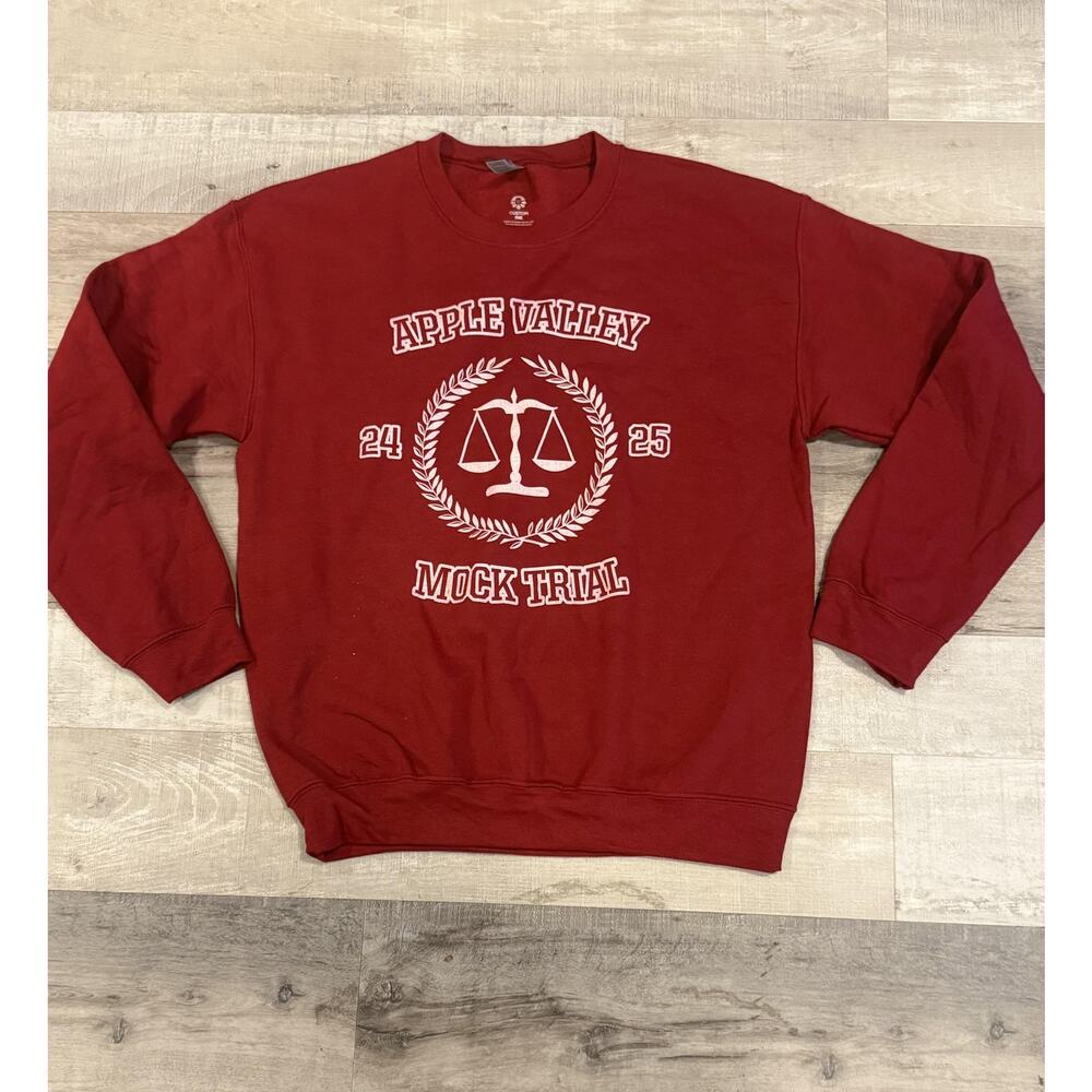 Apple Valley Mock Trial Sweatshirt Mens Medium Custom Ink Crewneck Pullover 24 2